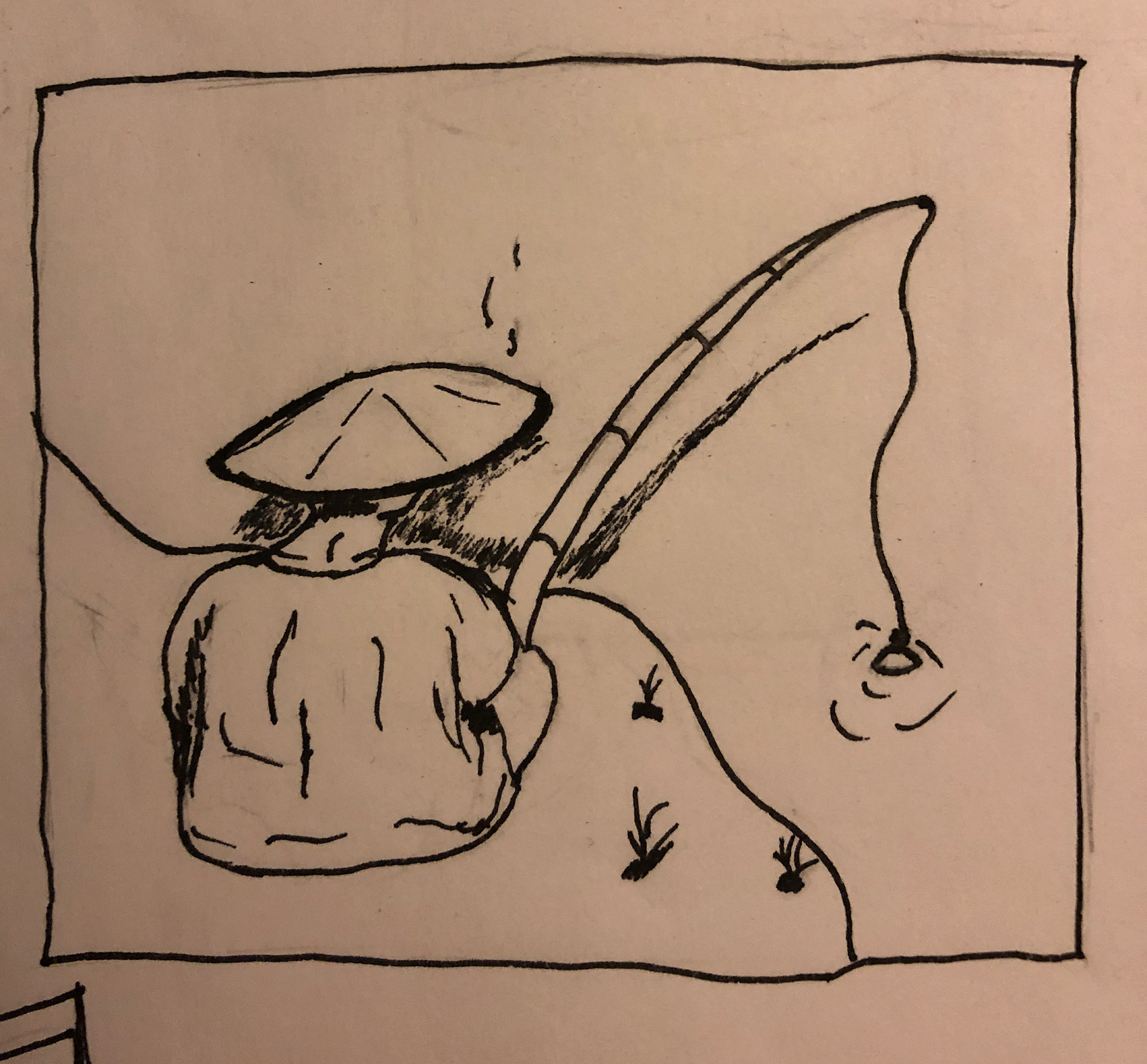 Sketch fisherman
