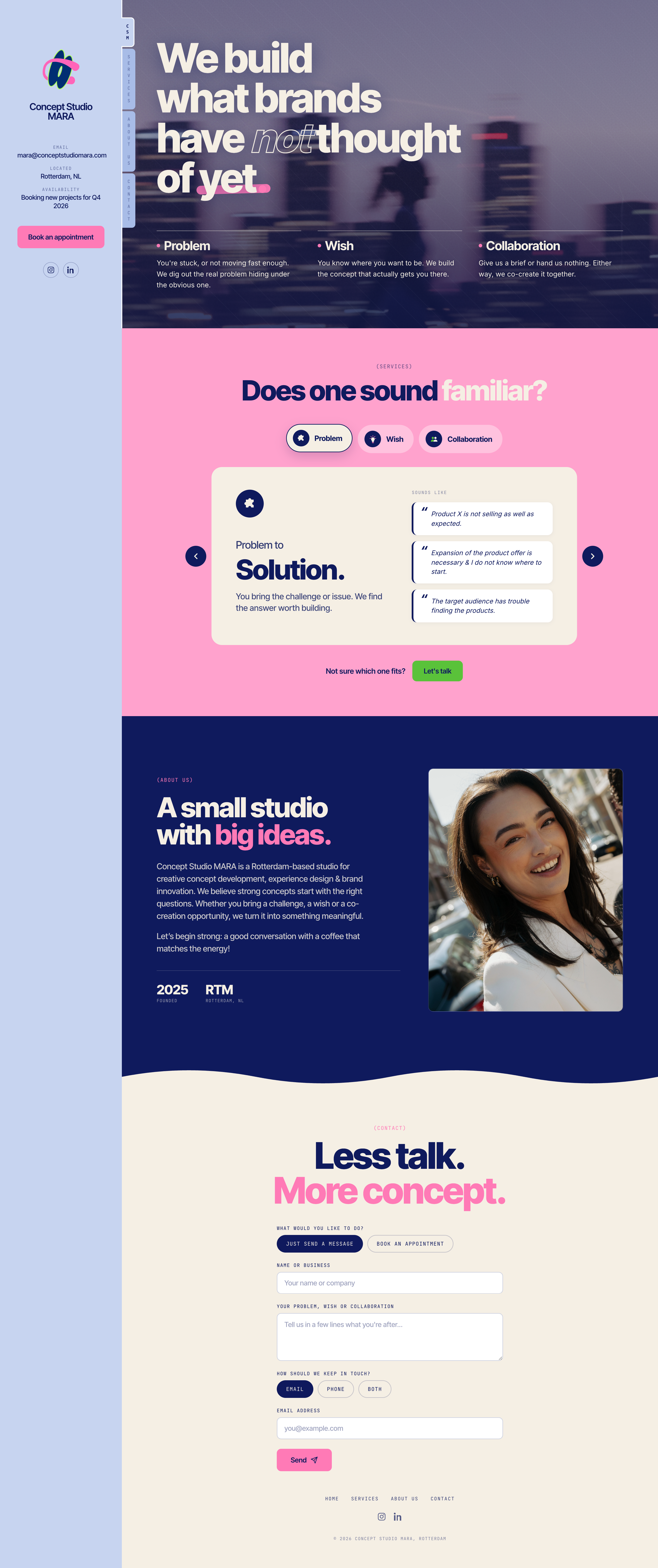Concept Studio MARA website
