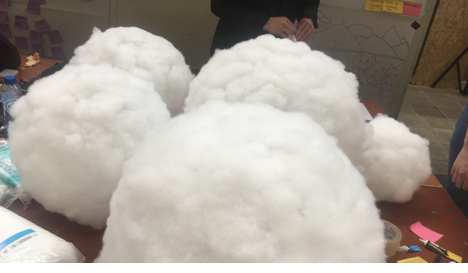 Finished cotton clouds