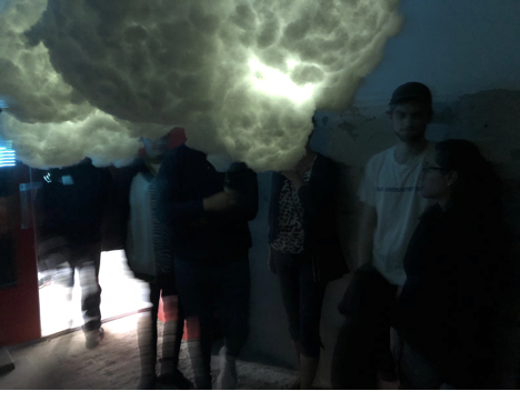 Visitors experiencing the installation at the expo